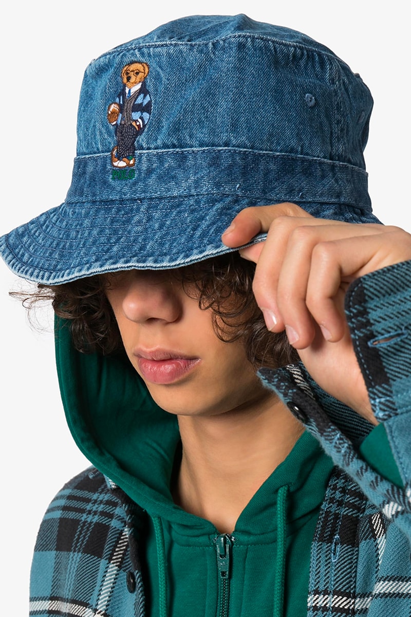 Polo Ralph Lauren Blue Teddy Bear Embroidered Denim Bucket Hat Release browns brownsfashion Black Friday cyber Monday 