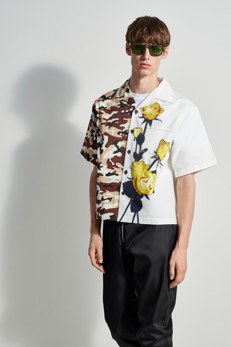 prada escape collection capsule launch fall 2019 outdoor travel gear ready to wear accessories lifestyle clothing compass gabardine nylon outerwear double match shirt camouflage pants 