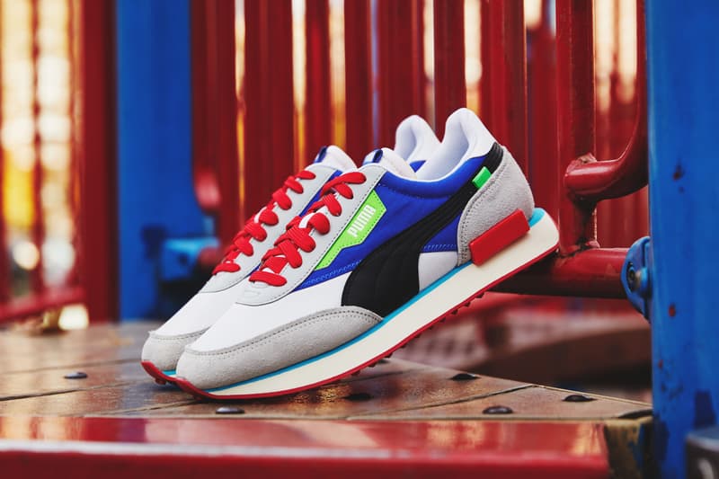 Puma Reintroduces Future Rider and Style Rider Federbein RIDERFOAM tech outsole minimalist design flamboyant multi color shoes revamp Puma Fast rider