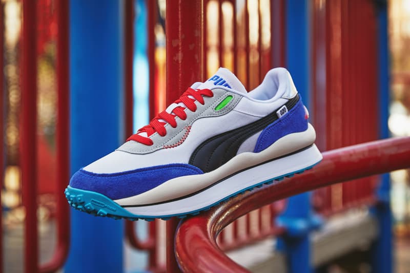 Puma Reintroduces Future Rider and Style Rider Federbein RIDERFOAM tech outsole minimalist design flamboyant multi color shoes revamp Puma Fast rider