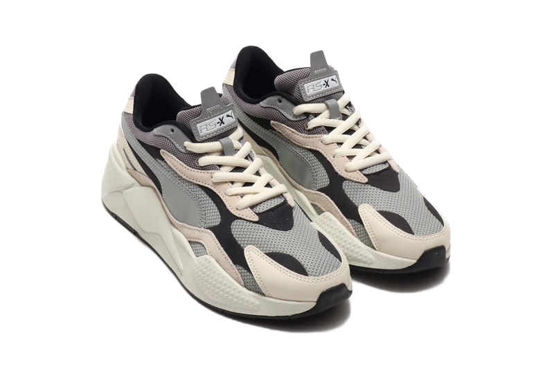 PUMA RS X3 Puzzle Love Char Rose Limestone black eva mold sneakers trainers footwear shoes runners three dimensional sidestripe spring season 2019 collection multi panel sportswear