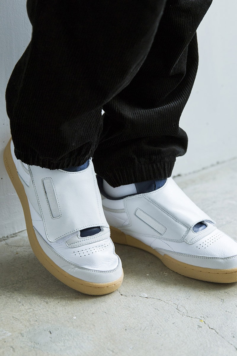 nanamica Reebok Club C White Navy footwear sneakers shoes trainers runners embroidery blue white track jacket pants retro 80s 90s athletic heritage corduroy alien stomper collaborations fall winter 2019 collection apparel