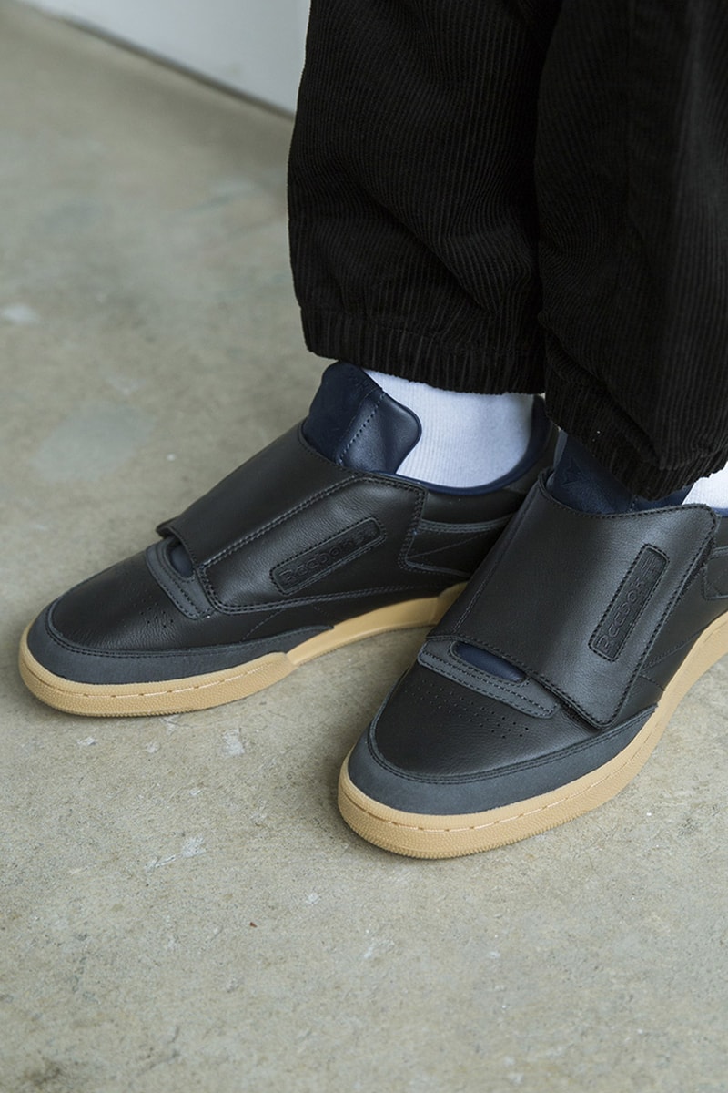 nanamica Reebok Club C White Navy footwear sneakers shoes trainers runners embroidery blue white track jacket pants retro 80s 90s athletic heritage corduroy alien stomper collaborations fall winter 2019 collection apparel