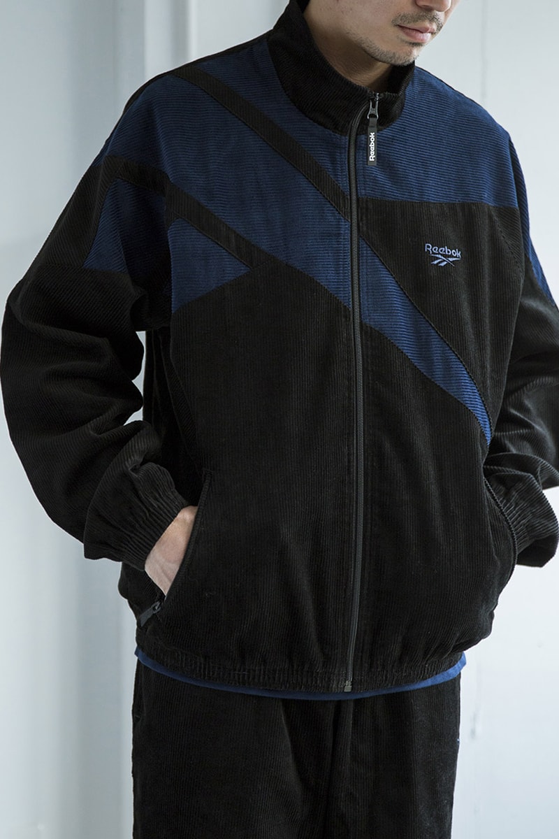 nanamica Reebok Club C White Navy footwear sneakers shoes trainers runners embroidery blue white track jacket pants retro 80s 90s athletic heritage corduroy alien stomper collaborations fall winter 2019 collection apparel