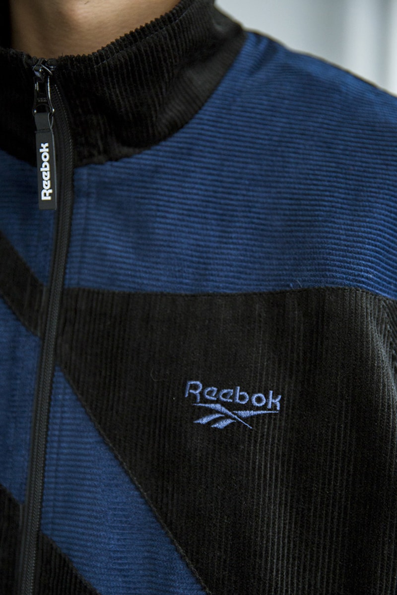 nanamica Reebok Club C White Navy footwear sneakers shoes trainers runners embroidery blue white track jacket pants retro 80s 90s athletic heritage corduroy alien stomper collaborations fall winter 2019 collection apparel