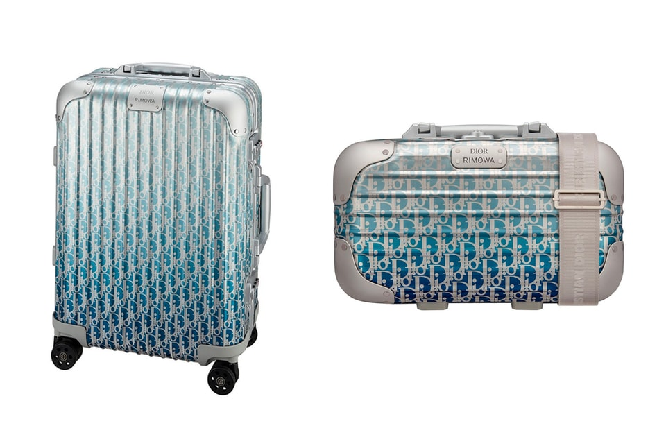 Dior x RIMOWA 4-Wheel Large Suitcase Aluminium Dior Oblique Blue
