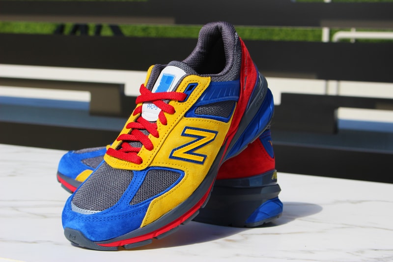 shoe city eat new balance 990v5 grey blue red yellow release info photos price
