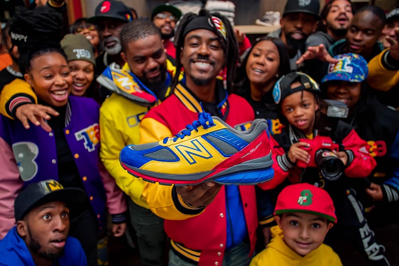shoe city eat new balance 990v5 grey blue red yellow release info photos price