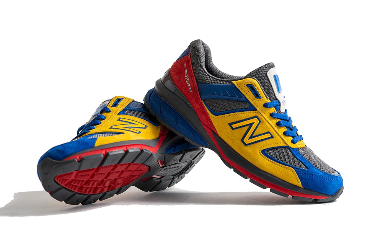 shoe city eat new balance 990v5 grey blue red yellow release info photos price