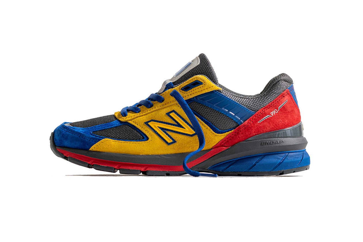 shoe city eat new balance 990v5 grey blue red yellow release info photos price