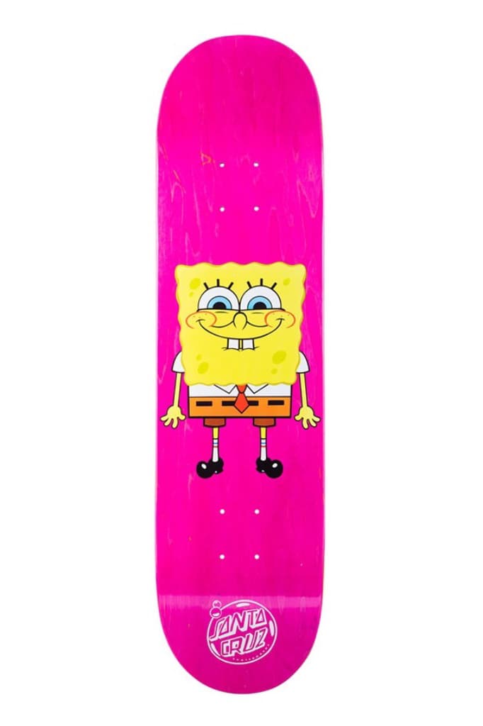 spongebob sponge bob square pants santa cruz skateboards skateboard deck krabby patty captain release date info photos price