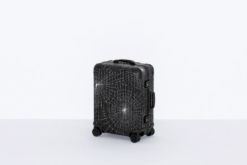 Supreme x RIMOWA Spring 2019 Custom Suitcases aluminum bodies black anodized spiderweb monogram print