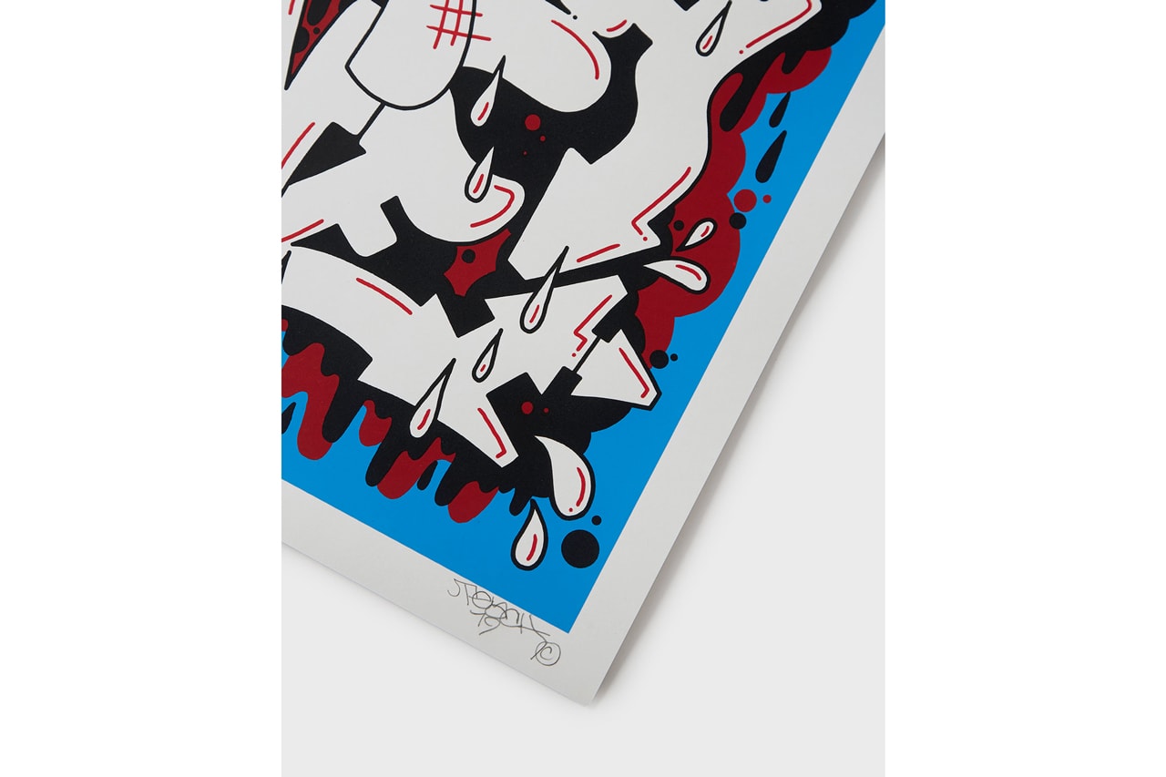 maharishi TEACH 'Each One Teach One' Screen Print Graffiti Blue Red Black White