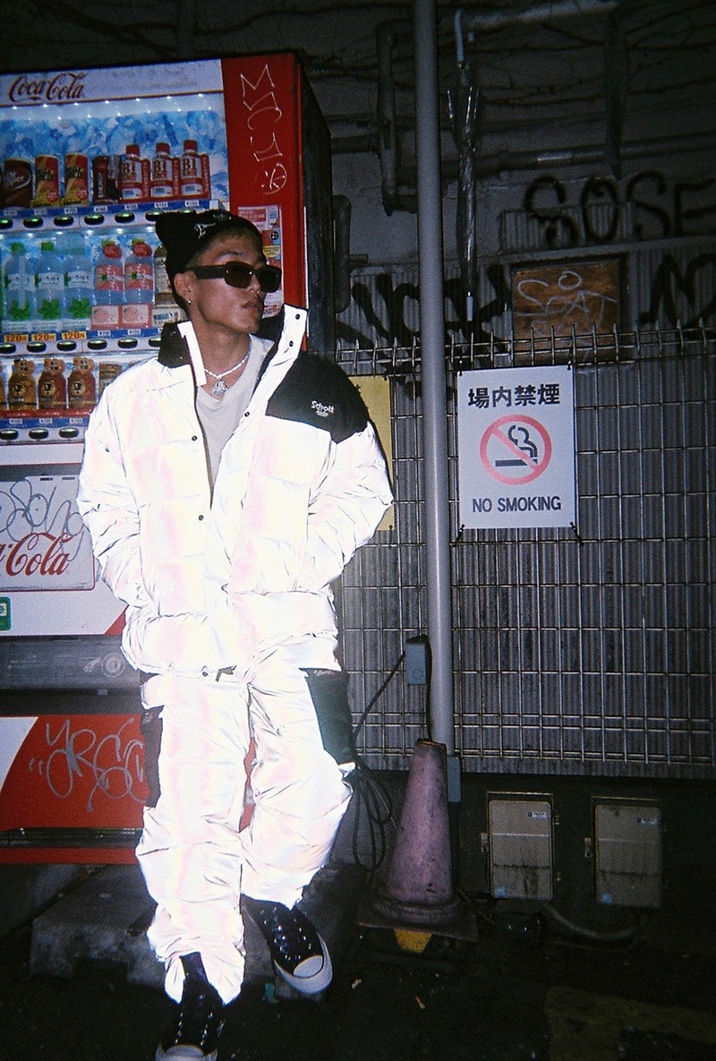 TEALER x Schott NYC Fall/Winter 2019 Collection Coats Jackets Puffers Warm Padded Trousers Reflective 3M Bright Iridescent Paris Streetwear lookbooks