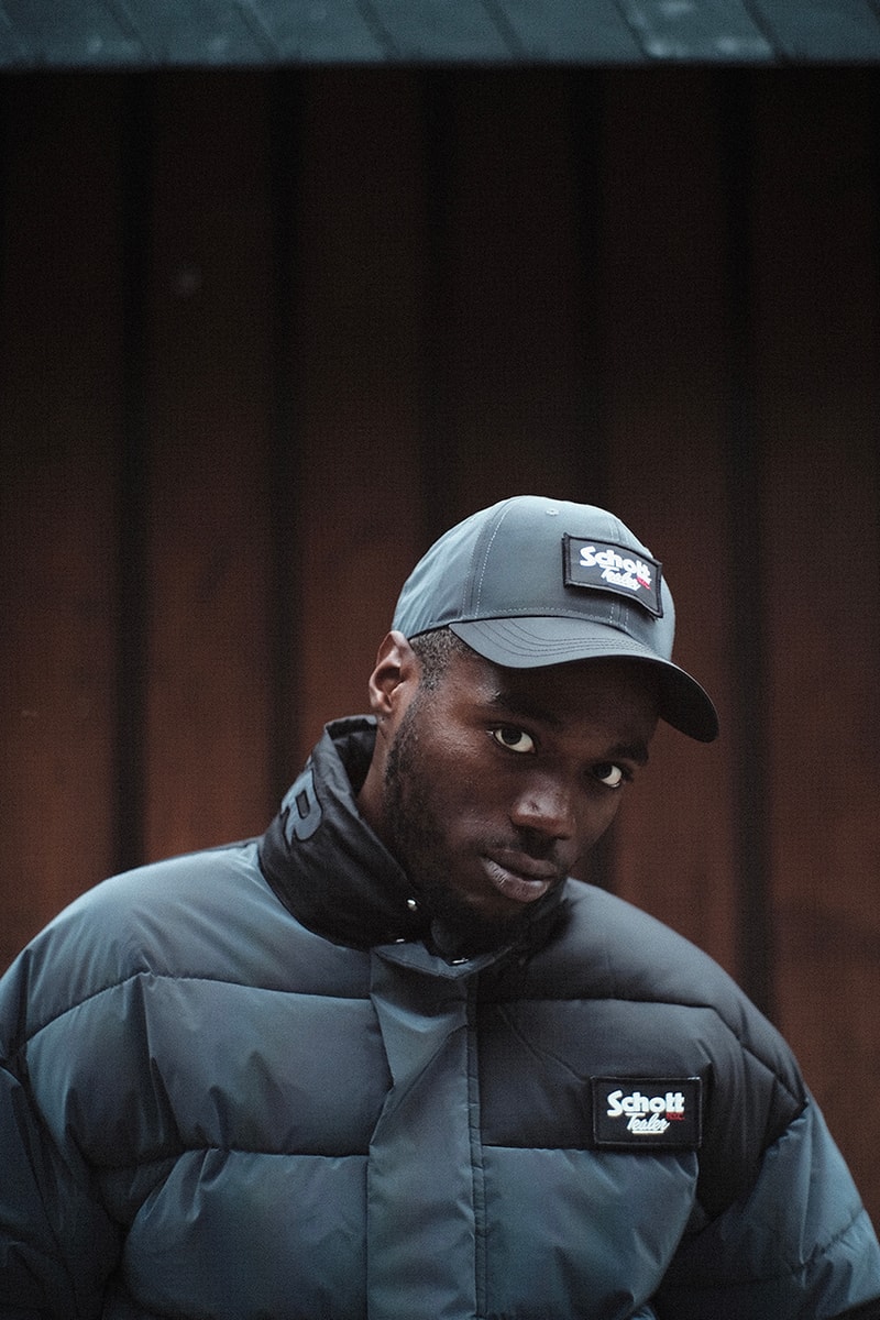 TEALER x Schott NYC Fall/Winter 2019 Collection Coats Jackets Puffers Warm Padded Trousers Reflective 3M Bright Iridescent Paris Streetwear lookbooks