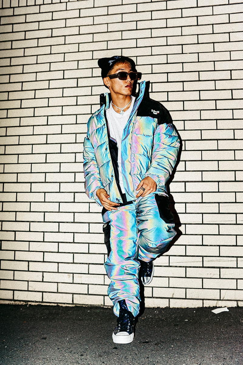 TEALER x Schott NYC Fall/Winter 2019 Collection Coats Jackets Puffers Warm Padded Trousers Reflective 3M Bright Iridescent Paris Streetwear lookbooks