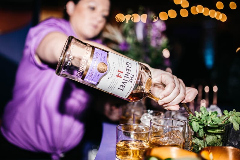 The Glenlivet 14 Year Old Events in L.A. and Miami Mike Cherman, Don C., Jaron Kanfer, Stephen Malbon Jaron Kanfer of UNKNWN, Simonett Pereira of Simonett, Alexis Quintero of Fruta de Dulcé and photographer Emmanuel Monsalve
