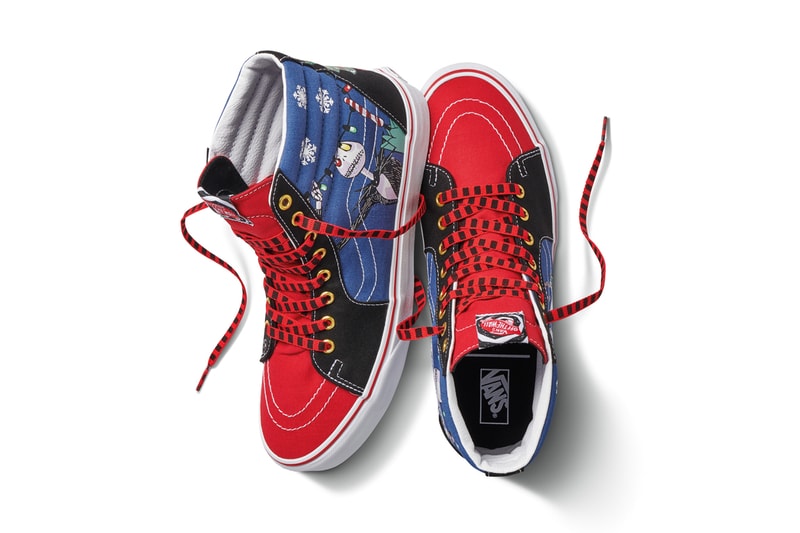 the nightmare before christmas town vans sk8 hi jack skellington release date info photos price red blue white black tree