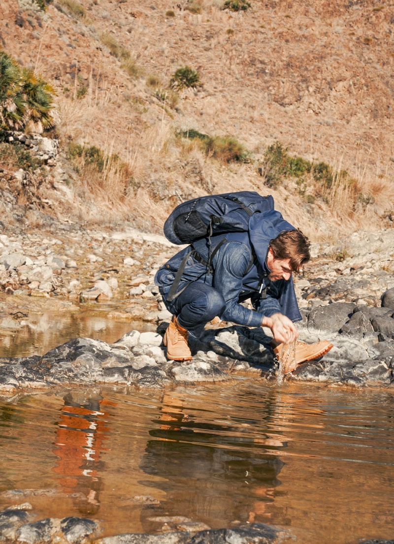 Timberland Lee 2019 Capsule Western heritage fall winter 2019 indigo denim christopher raeburn horses collection lookbook jackets outerwear waterproof six inch boot vibram footwear