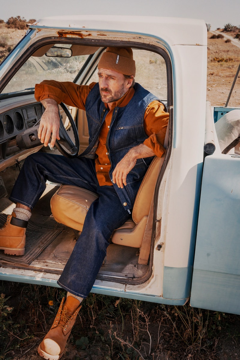 Timberland Lee 2019 Capsule Western heritage fall winter 2019 indigo denim christopher raeburn horses collection lookbook jackets outerwear waterproof six inch boot vibram footwear