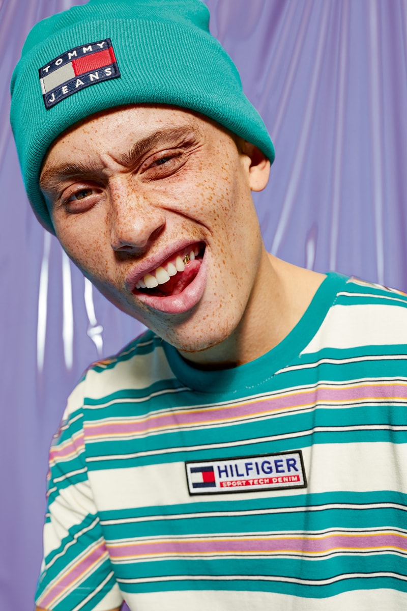 Tommy Hilfiger Tommy Jeans Sport Tech Denim Capsule Collection Sport Sweatpants Tech Hoodies T-shirts Navy Purple Aqua Blue Flag Fanny Packs Beanies Polar Fleece