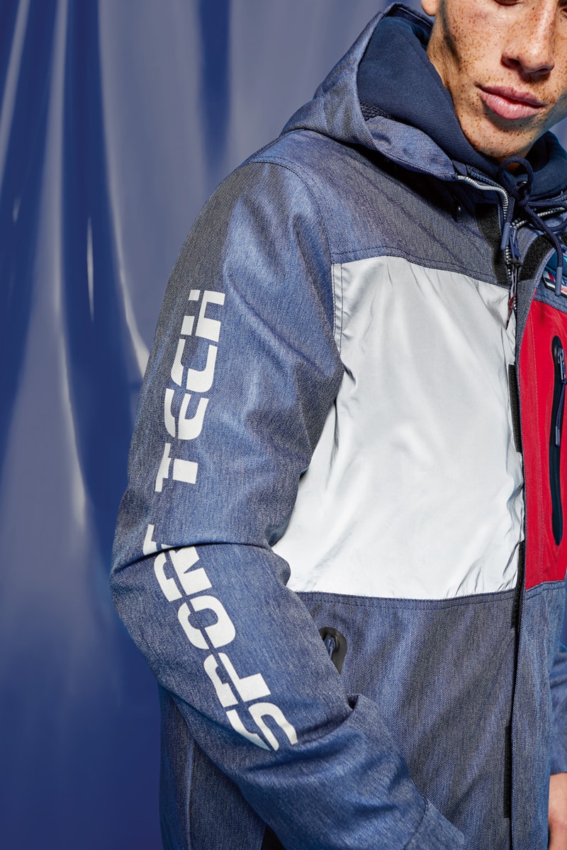 Tommy Hilfiger Tommy Jeans Sport Tech Denim Capsule Collection Sport Sweatpants Tech Hoodies T-shirts Navy Purple Aqua Blue Flag Fanny Packs Beanies Polar Fleece
