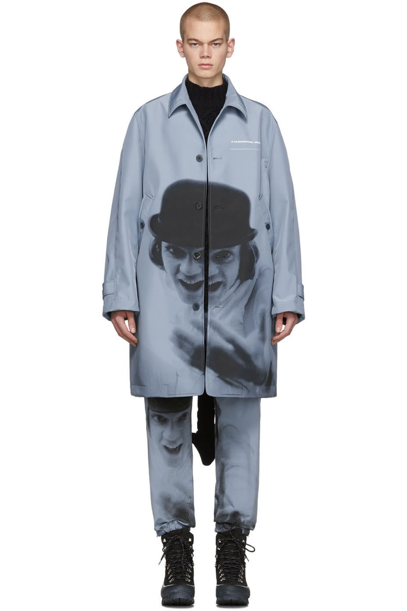 undercover a clockwork orange blue alex print coat lounge pants poplin graphic print 
