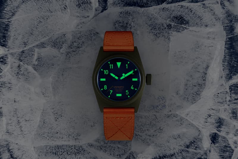 Nigel Cabourn x Unimatic U2-NC Watch Release Olive Navy Blue Safety Orange Commonwealth Trans-Antarctic Expedition