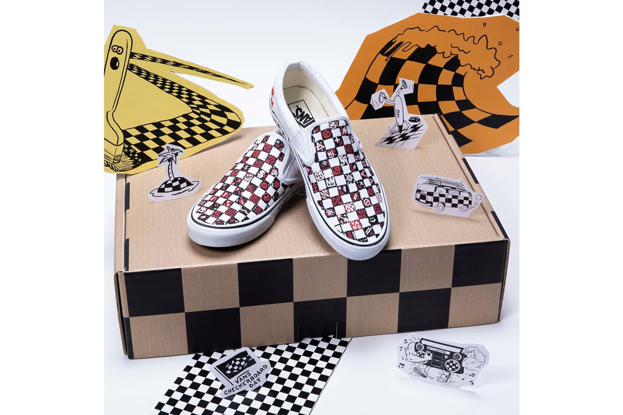 checkerboard slip on vans ebay