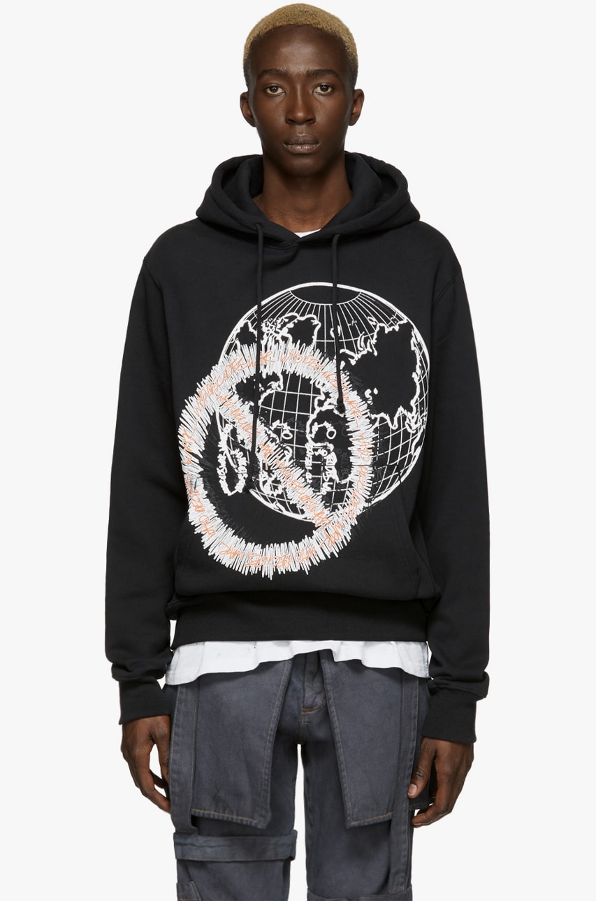 WHO DECIDES WAR by MRDR BRVDO Launches SSENSE Exclusive Collection Fall Winter 2019 FW19 Virgil Abloh Collaborator Italian Silks Cotton Canvases Anti 666 Logo Jacket Hoodie Vest T-Shirt Trousers Cargo Pants Sustainable Clothing