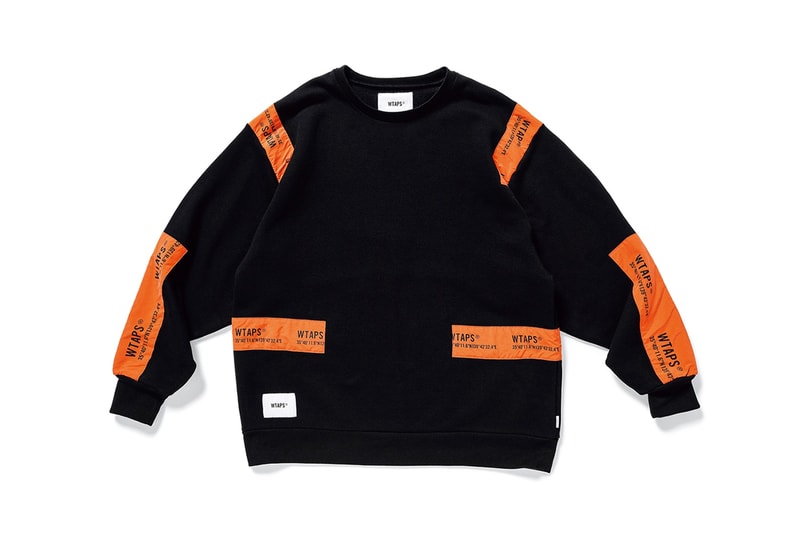 WTAPS Banner Sweatshirts black orange grey crewnecks patches nylon branding shibuya tokyo atelier tetsu nishiyama fall winter 2019 mil spec copo layers essentials streetwear japanese