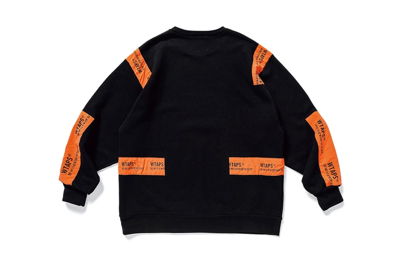 WTAPS Banner Sweatshirts black orange grey crewnecks patches nylon branding shibuya tokyo atelier tetsu nishiyama fall winter 2019 mil spec copo layers essentials streetwear japanese