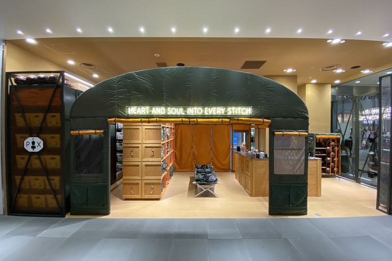PORTER EXCHANGE Store Opening new shibuya PARCO yoshida and co head porter tanker bags accessories retail spaces brick and mortar made in japan stores Winning Boxing gloves