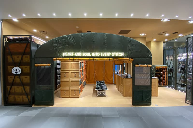 PORTER EXCHANGE Store Opening new shibuya PARCO yoshida and co head porter tanker bags accessories retail spaces brick and mortar made in japan stores Winning Boxing gloves