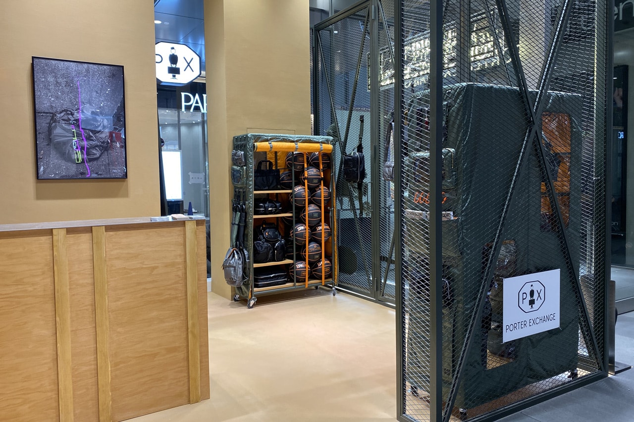 PORTER EXCHANGE Store Opening new shibuya PARCO yoshida and co head porter tanker bags accessories retail spaces brick and mortar made in japan stores Winning Boxing gloves