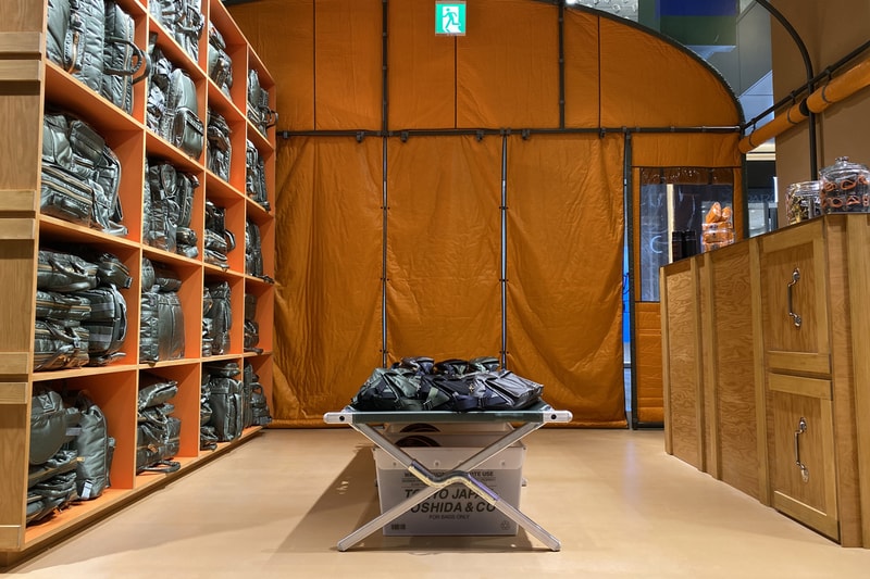 PORTER EXCHANGE Store Opening new shibuya PARCO yoshida and co head porter tanker bags accessories retail spaces brick and mortar made in japan stores Winning Boxing gloves