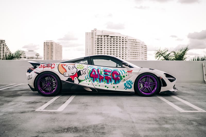 Alec Monopoly x 1016 Industries McLaren 720s Info art basel Miami cars supercars hypercars speed luxury graffiti artwork streetart