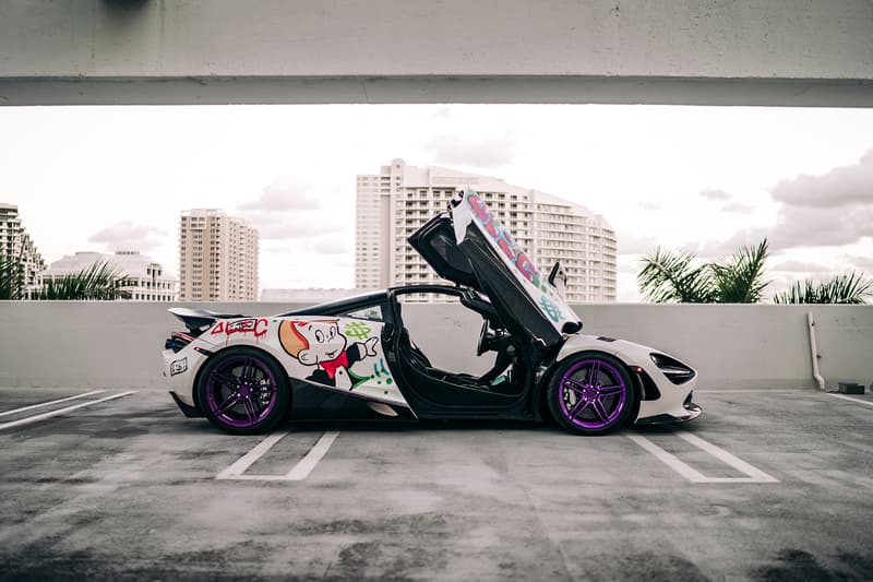 Alec Monopoly x 1016 Industries McLaren 720s Info art basel Miami cars supercars hypercars speed luxury graffiti artwork streetart