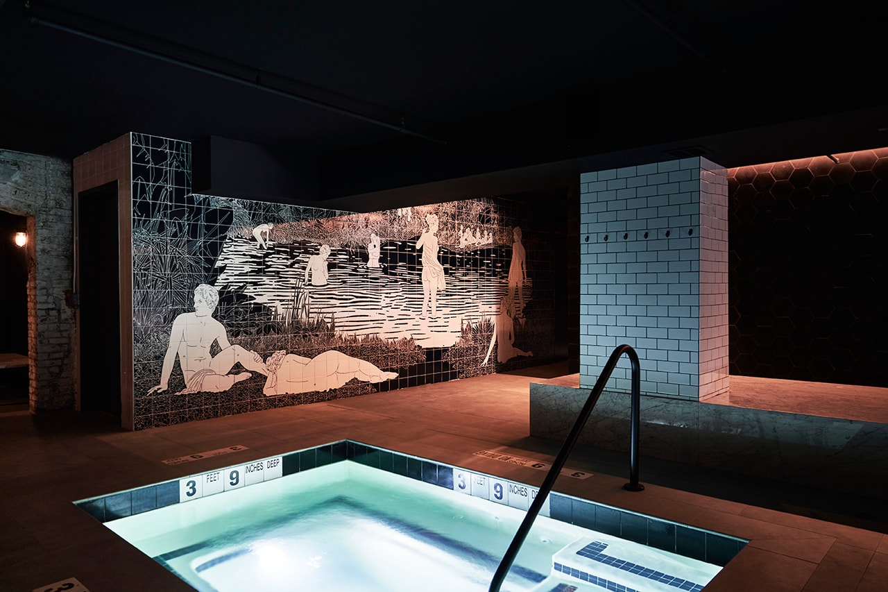 1930s Soda Factory Williamsburg Brooklyn transformation modern bathhouse sauna spa steam room architecture interior design communal bath culture