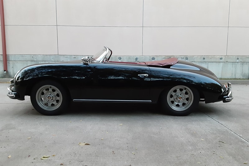 1958 Porsche 356A 1600 Speedster 527k Miles Auction For Sale Vintage Rare German Sportscar Automotive Bring a Trailer Classic Cars Black Red Leather Interior