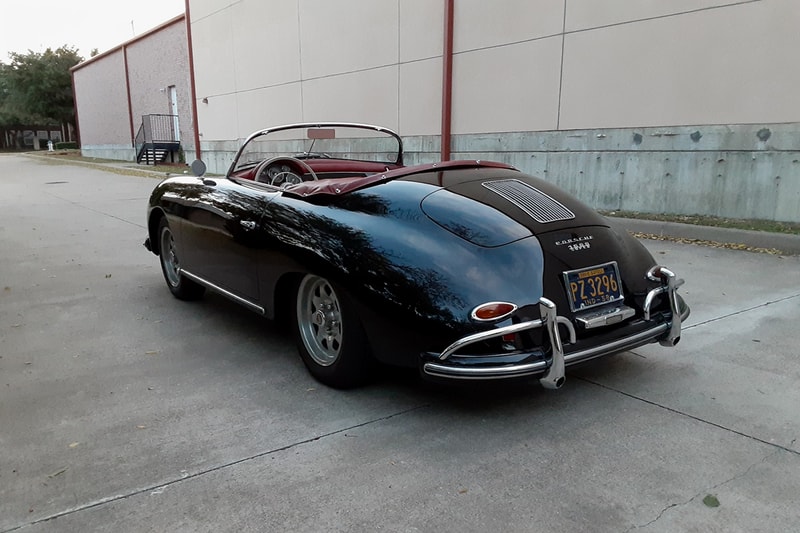 1958 Porsche 356A 1600 Speedster 527k Miles Auction For Sale Vintage Rare German Sportscar Automotive Bring a Trailer Classic Cars Black Red Leather Interior