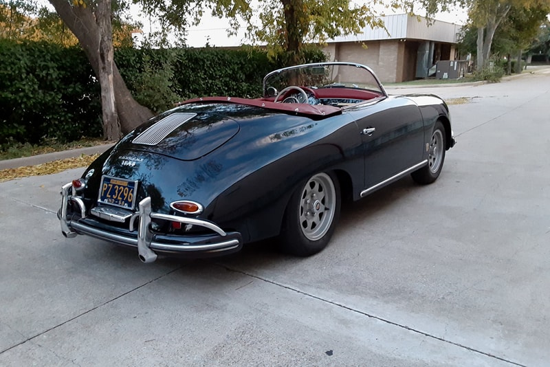 1958 Porsche 356A 1600 Speedster 527k Miles Auction For Sale Vintage Rare German Sportscar Automotive Bring a Trailer Classic Cars Black Red Leather Interior