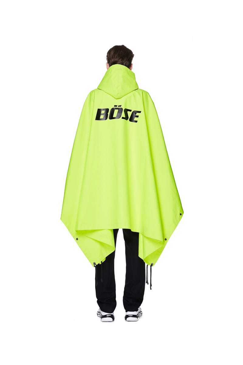 neon yellow rain coat