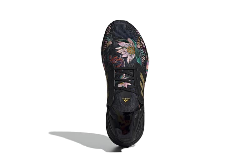 adidas UltraBOOST 20 Chinese New Year Collection Core Black Gold Metallic Three Stripes Lotus Flowers Embroidery Pink Purple Green