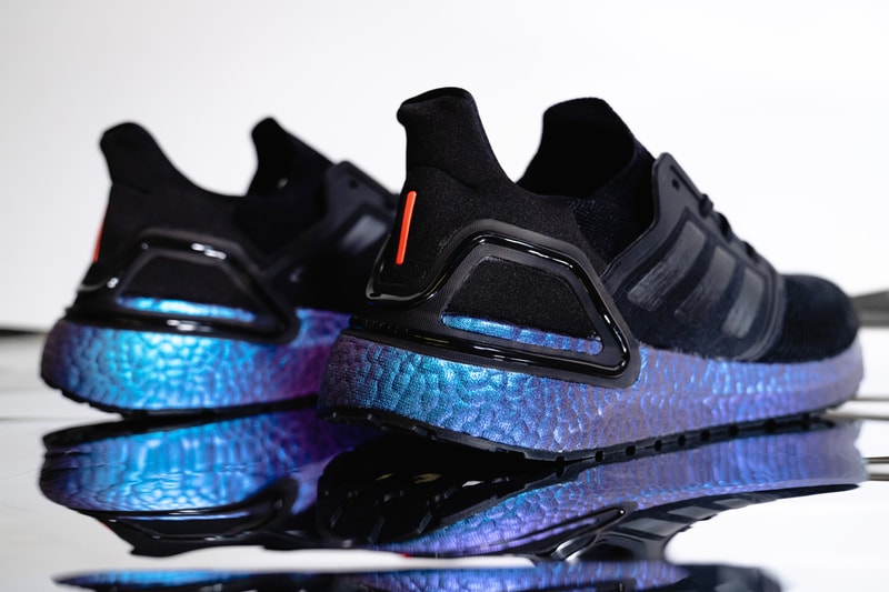 adidas ultraboost 20 boost eg1341 core black boost blue violet metallic nasa release date info photos price detailed look