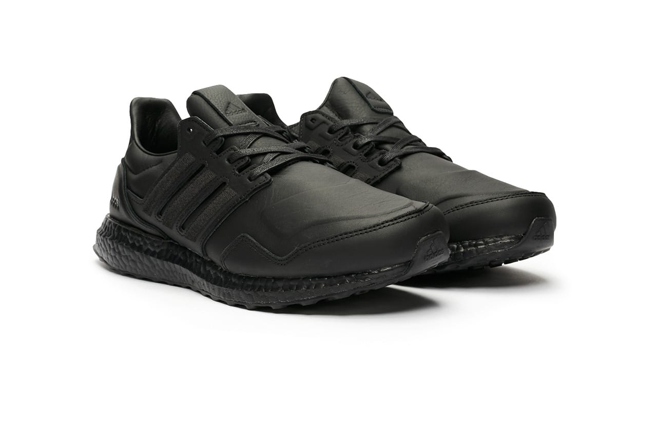 black adidas leather shoes