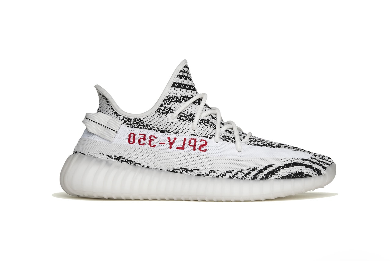 adidas yeezy boost 350 v2 zebra black white red kanye west december 2019 release date info photos price