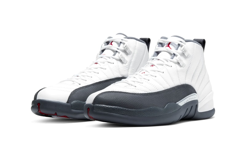 Air Jordan 12 White Dark Gray brand michael jordan 23 basketball shoes sneakers footwear runners trainers kicks tinker hatfield jumpman nike leather high top swoosh check sports