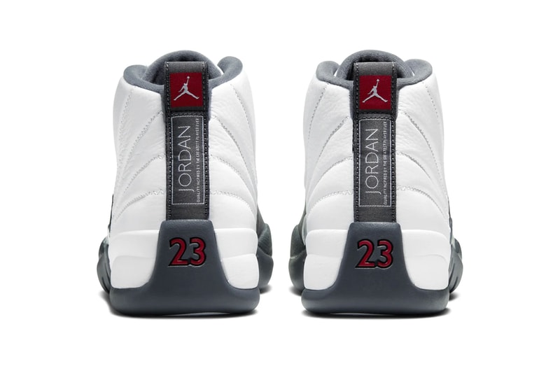 Air Jordan 12 White Dark Gray brand michael jordan 23 basketball shoes sneakers footwear runners trainers kicks tinker hatfield jumpman nike leather high top swoosh check sports