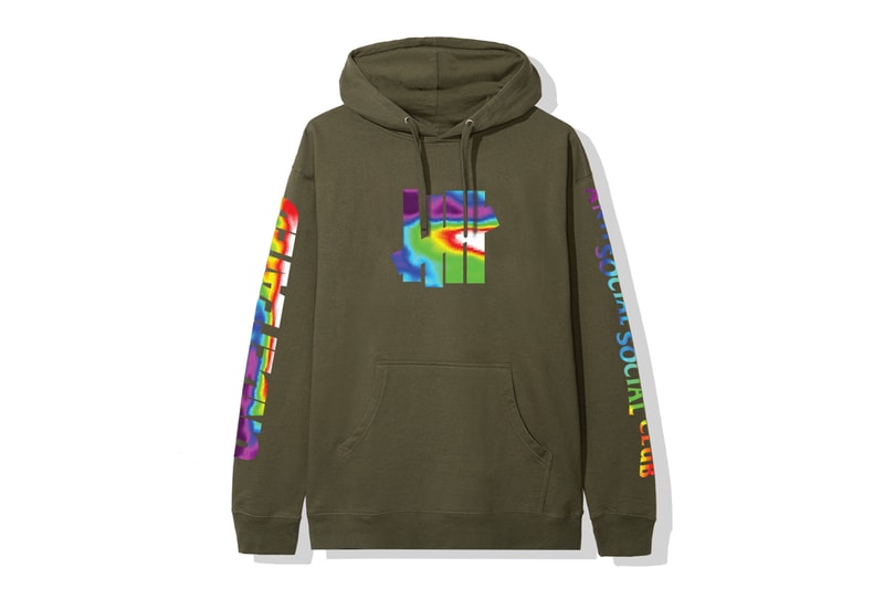 UNDEFEATED x Anti Social Social Club Collection Hoodies T-shirts Socks Protein Shaker Bottles Beanies Green Black Pink White Blue Red